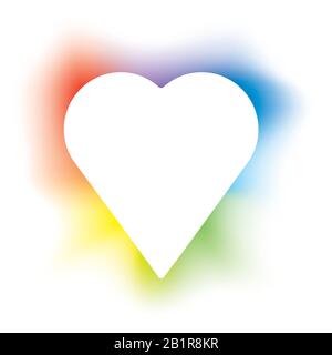 Vector Illustration von isolierten Herzen mit Hintergrundbeleuchtung in verschiedenen Farben. Stock Vektor