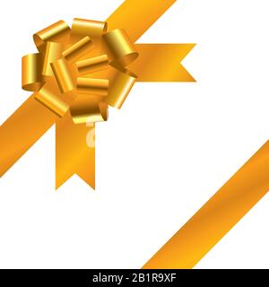 Geschenkband isoliert auf einem quadratischen Feld. Vector Illustration. Stock Vektor