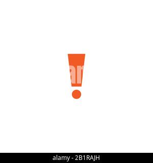 Rotes Ausrufezeichen. Warnung, Gefahrensymbol, weiß isoliert. Achtung Flaches Piktogramm Stock Vektor