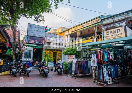 Soi Rambuttri, Banglaphu, Bangkok, Thailand Stockfoto