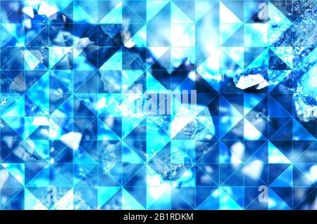 Blau türkis abstrakter polygonaler Hintergrund von isosceles Dreiecken. Kann für moderne Projekte, Workflows, Banner, Webdesigns, Websites verwendet werden. Stockfoto