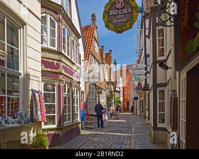 Häuser in Schnoor, Hansestadt Bremen, Bremen Deutschland, Stockfoto