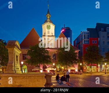 Rathaus mit dem am Markt in Jena, Thüringen, Deutschland, Stockfoto