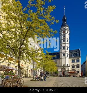 Marktplatz mit Rathaus in Gera-Thüringen, Deutschland, Stockfoto