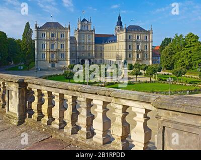 Schloss Ehrenburg am Schlossplatz in Coburg, Oberfranken, Bayern, Deutschland, Stockfoto