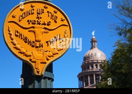 Gehen Sie auf den Texas Chisholm Trail Stockfoto