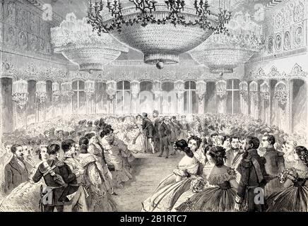 Kostüme, Ball im Königlichen Palast von Neapel, Neapel, Italien, 19. Jahrhundert Stockfoto