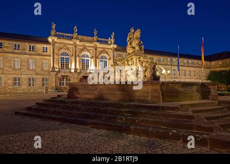 Markgrafen-Brunnen vor dem neuen Schloss in Bayreuth, Oberfranken, Bayern, Deutschland Stockfoto