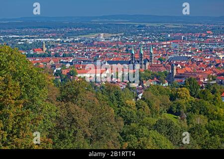 Blick auf die Bischofsstadt Bamberg, Oberfranken, Bayern, Deutschland Stockfoto