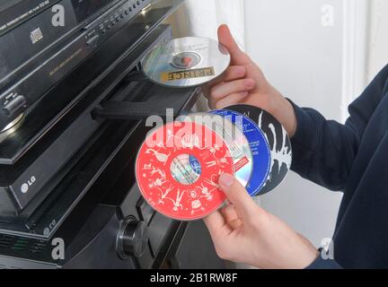 CD-Player, CDs, Musik, Symbolfoto Stockfoto