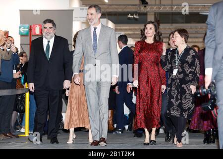 Madrid, Spanien. Februar 2020. ***KEIN SPANIEN*** König Felipe und Königin Letizia nehmen an der Eröffnung der internationalen ARCO modern Art Messe auf der IFEMA in Madrd, Spanien am 27. Februar 2020 Teil. Credit: Jimmy Olsen/Media Punch/Alamy Live News Stockfoto