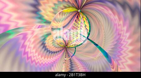 Abstrakte geometrische moderne Technologie Hintergrund mehrfarbige Regenbogenfarben Gradientenwellen Stockfoto