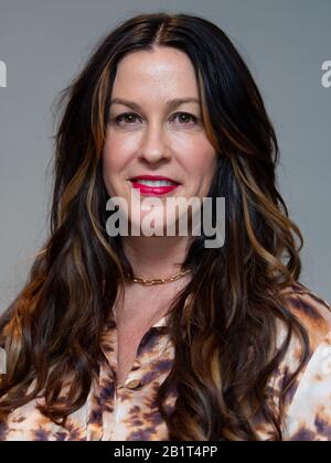 27. Februar 2020, Bayern, München: Alanis Morissette, Kanadische Sängerin, aufgenommen bei einer Presseveranstaltung. Foto: Sven Hoppe / dpa Stockfoto