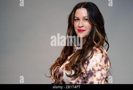 27. Februar 2020, Bayern, München: Alanis Morissette, Kanadische Sängerin, aufgenommen bei einer Presseveranstaltung. Foto: Sven Hoppe / dpa Stockfoto