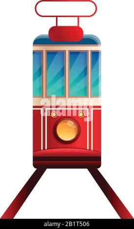 Tramcar-Symbol. Cartoon des Tramcar-Vektor-Symbols für Web-Design isoliert auf weißem Hintergrund Stock Vektor