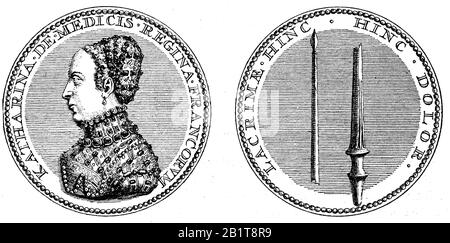 Medaille über den Tod von König Heinrich II. Von Frankreich / Medaille auf den Tod König Heinrich II. Von Frankreich, historisch, digital verbesserte Wiedergabe eines Originals aus dem 19. Jahrhundert / Digitale Produktion einer Originalanlage aus dem 19. Jahrhunderts Stockfoto