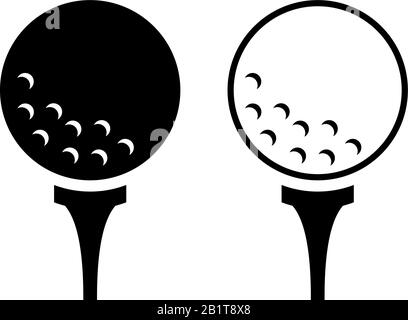 Golfball Sports Balls Minimal Flat Line Icon Set Schild isoliert auf weißem Hintergrund. Einfache Darstellung von Logo-Vektoren für Grafik- und Webdesign. Stock Vektor