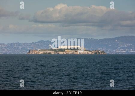 Blick vom Gefängnis Alcatraz in der Bucht von San Francisco, Kalifornien, USA. Stockfoto