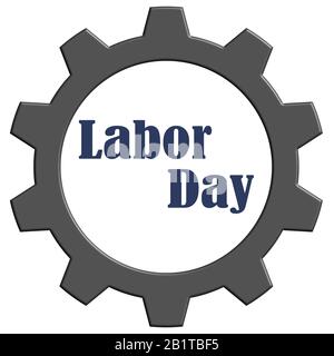 Getriebemechanismus mit der Aufschrift Labor Day. Stock Vektor