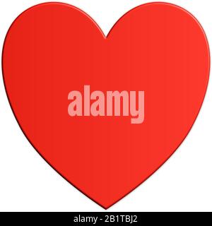 Rotes Herzsymbol auf weißem Grund. Stock Vektor
