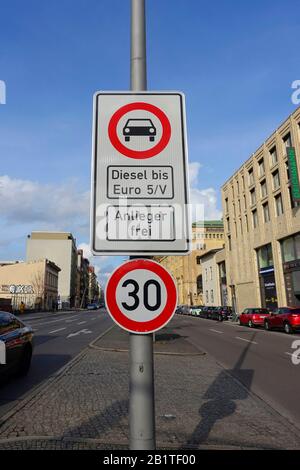 Dieselfahrverbot, Berlin, Deutschland Stockfoto