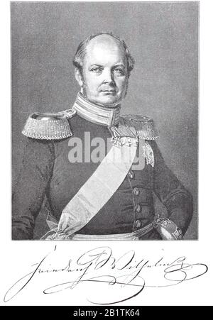 Friedrich Wilhelm IV., Friedrich Wilhelm IV., 15. Oktober 1795 - 2. Januar 1861, ältester Sohn und Nachfolger Friedrich Wilhelm III. Von Preßburg, regierte vom 7. Juni 1840 bis zu seinem Tod als König von Preßburg / Friedrich Wilhelm IV., Kriegsvom 7. Juni 1840 bis zu einem Tod König von Preßen, historisch, digital verbesserte Wiedergabe eines Originals aus dem 19. Jahrhundert / Digitale Produktion einer Originalanlage aus dem 19. Jahrhundert. Jahrhunderts Stockfoto