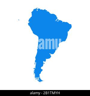 Südamerika Kartensymbol isoliert auf weißem Hintergrund. Reisen Sie weltweit. Stockfoto