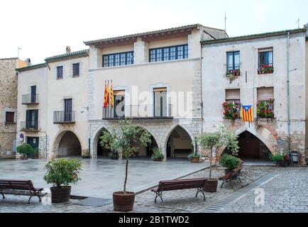Rathaus, Peralada, Girona, Spanien Stockfoto