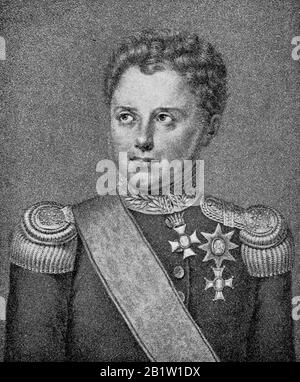 Wilhelm I., Friedrich Wilhelm Karl, 27. September 171 - 25. Juni 1864, war König von Württemberg vom 30. Oktober 1816 bis zu seinem Tod / Friedrich Wilhelm Carl, war von 167-1864 als Wilhelm I. der zweite König von Württemberg, historisch, Digitale verbesserte Wiedergabe eines Originals aus dem 19. Jahrhundert / Digitale Produktion einer Originalanlage aus dem 19. Jahrhunderts Stockfoto