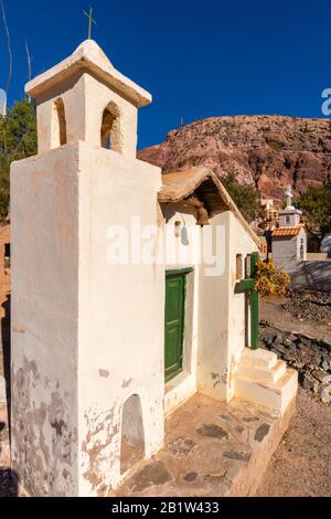 Friedhof, Purmamarca, Quebrada de Humahuaca, UNESCO-Weltkulturerbe, Provinz Jujuy, NW Argentinien, Lateinamerika Stockfoto