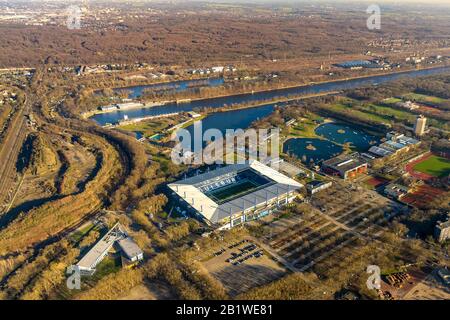 Luftbild, Fußballstadion Schauinsland-Reisen-Arena, MSV-Arena Duisburg, Sportpark Duisburg, Duisburg, Ruhrgebiet, Nordrhein-Westfalen, Germa Stockfoto