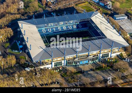 Luftbild, Fußballstadion Schauinsland-Reisen-Arena, MSV-Arena Duisburg, Sportpark Duisburg, Duisburg, Ruhrgebiet, Nordrhein-Westfalen, Germa Stockfoto