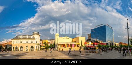 Scanderbeg Square Pristina Panoramaaussicht Stockfoto