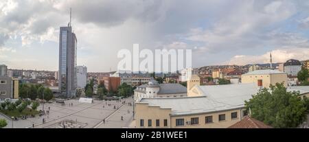 Scanderbeg Square Pristina Panoramaaussicht Stockfoto