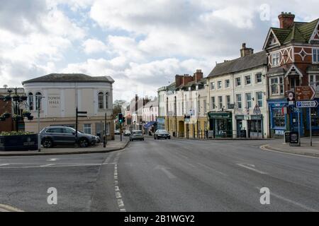 Lutterworth High Street, Leicestershire Stockfoto