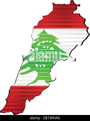 Glänzende Grunge Karte des Libanon - Abbildung, Dreidimensionale Karte des Libanon Stock Vektor
