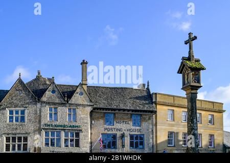 Kings Arms, Hotel, Posting House, Village of Stow on the Wold, Gloucestershire, England, Großbritannien Stockfoto