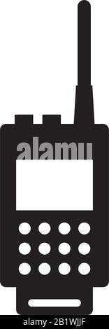 Vorlage für Walkie-Talkie-Symbol in schwarzer Farbe editierbar. Walkie-Talkie-Symbol flaches Vektorzeichen isoliert auf weißem Hintergrund. Einfache Darstellung von Logo-Vektoren Stock Vektor