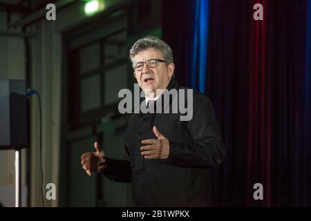 Sitzung zur Reform der französischen Renten durch den politischen Teil Frankreichs Insoumise Stockfoto