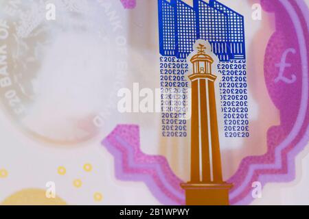 Das neue Polymer £20 wurde am 20. Februar 2020 in Großbritannien veröffentlicht Stockfoto
