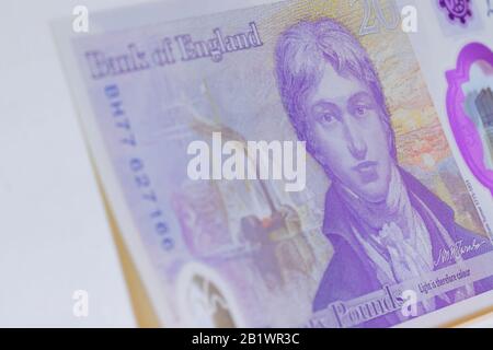 Das neue Polymer £20 wurde am 20. Februar 2020 in Großbritannien veröffentlicht Stockfoto