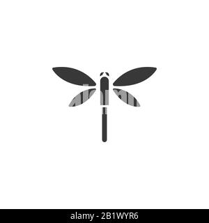 Dragonfly. Isoliertes Symbol. Tierische Glyph-Vektor-Illustration Stock Vektor