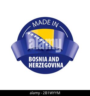 Bosnien und Herzegowina Flagge, Vector Illustration auf weißem Hintergrund Stock Vektor