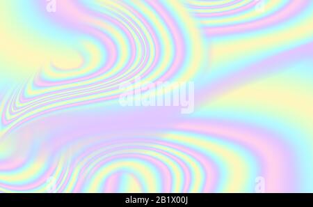 Abstrakter holografischer Hintergrund mit bunten Pastellwellen Stock Vektor