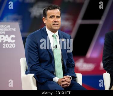 Oxon Hill, USA, 27. Februar 2020. Februar 2020 - Oxon Hill, MD, Vereinigte Staaten: US-Vertreter John Ratcliffe (R-TX) spricht auf der Conservative Political Action Conference (CPAC). (Foto von Michael Brochstein/Sipa USA) Credit: SIPA USA/Alamy Live News Stockfoto