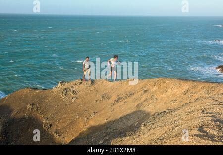 Die Wüste trifft auf die Karibik in Ojos de Agua, Cabo de la Vela, Guajira-Halbinsel, Kolumbien Stockfoto