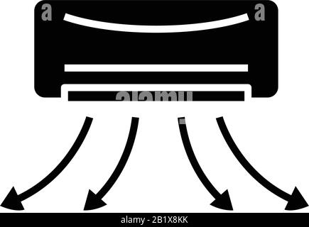 Conditioner Black Icon, Konzeptabbildung, Vektor-Flat-Symbol, Glyph-Zeichen. Stock Vektor