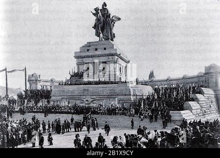 Einweihung des Kaiser-Wilhelm-I.-Denkmals am Deutschen Eck in Koblenz - 31. August 1897 Stockfoto