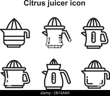 Citrus Juicer-Symbol Vorlage schwarz Farbe editierbar. Citrus Juicer-Symbol Symbol flache Vektorgrafiken für Grafik- und Webdesign. Stock Vektor