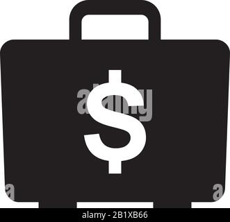 Geldgeschäft Investition Symbol Vorlage schwarz Farbe editierbar. Money Business Investment Symbol Symbol Flat Vector Illustration für Grafik und Web-Desig Stock Vektor